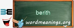 WordMeaning blackboard for berith